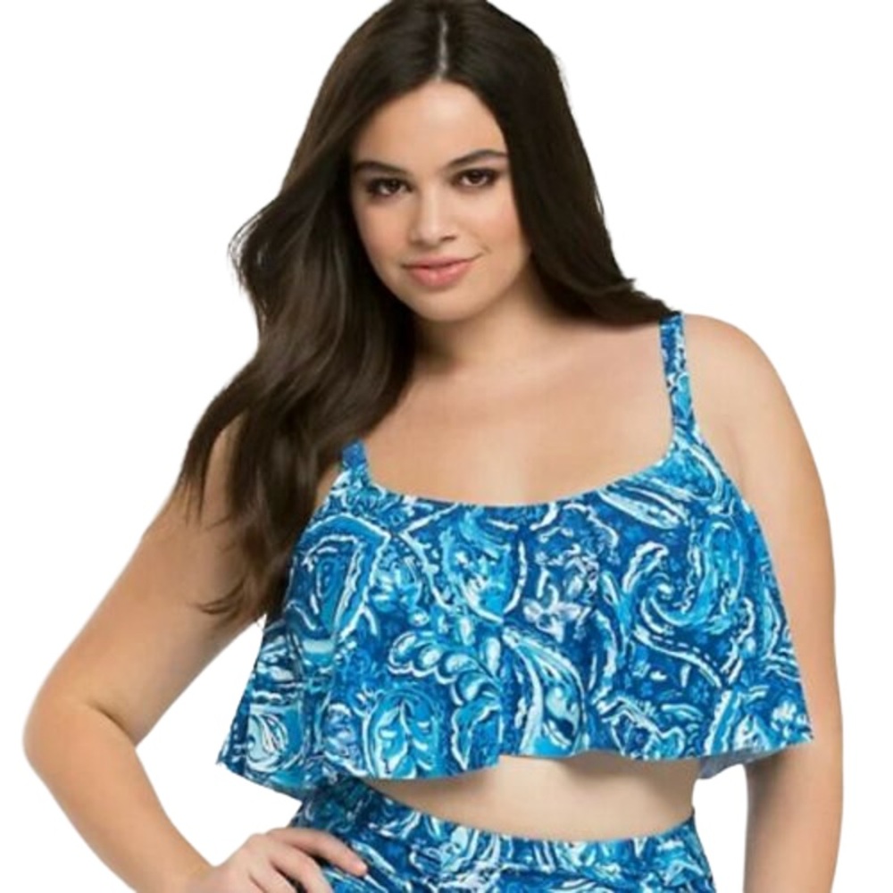 Torrid Blue Paisley Swim Top